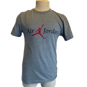 AIR Jordan T-Shirt W/ Logo Short Sleeves Crew Neck Sz XS Cotton Gray